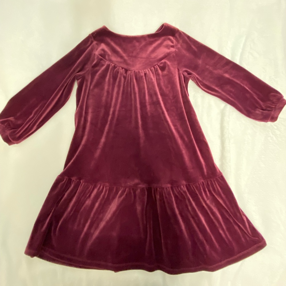 Tea Collection Maroon Velvet Dress